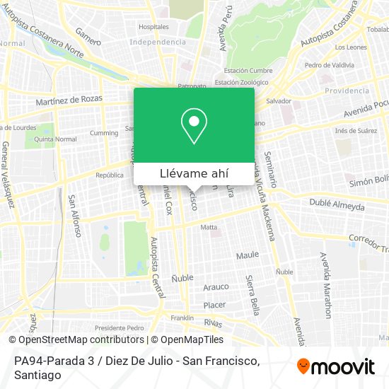 Mapa de PA94-Parada 3 / Diez De Julio - San Francisco