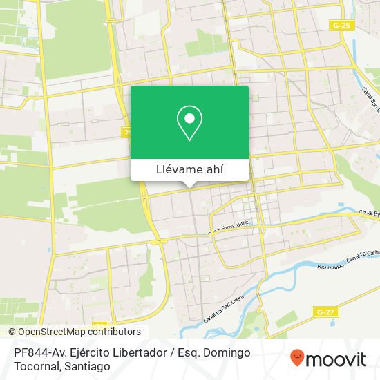 Mapa de PF844-Av. Ejército Libertador / Esq. Domingo Tocornal