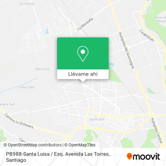 Mapa de PB988-Santa Luisa / Esq. Avenida Las Torres