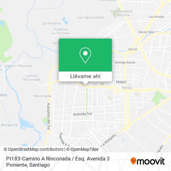 Mapa de PI183-Camino A Rinconada / Esq. Avenida 3 Poniente