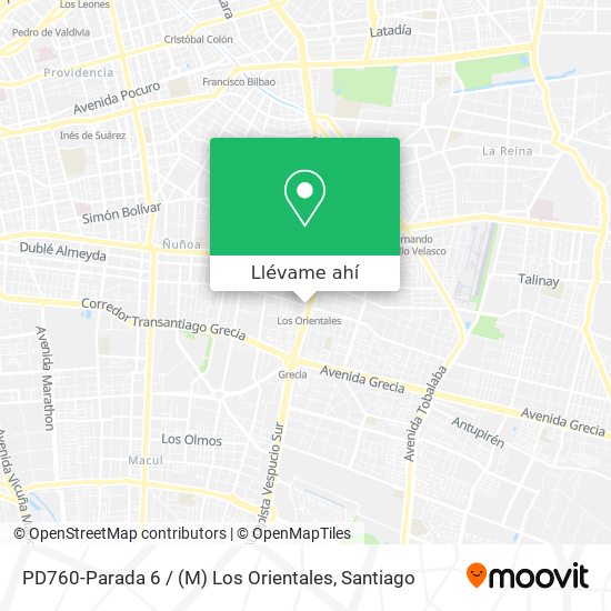 Mapa de PD760-Parada 6 / (M) Los Orientales