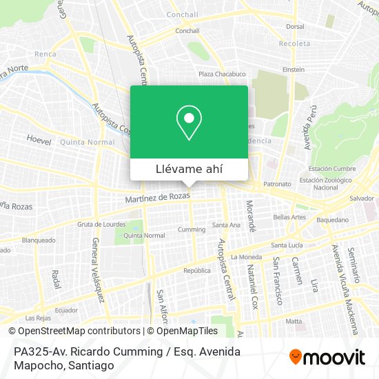 Mapa de PA325-Av. Ricardo Cumming / Esq. Avenida Mapocho