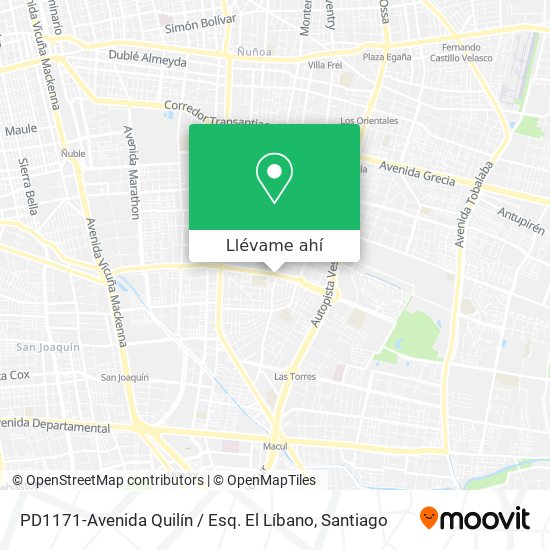 Mapa de PD1171-Avenida Quilín / Esq. El Líbano