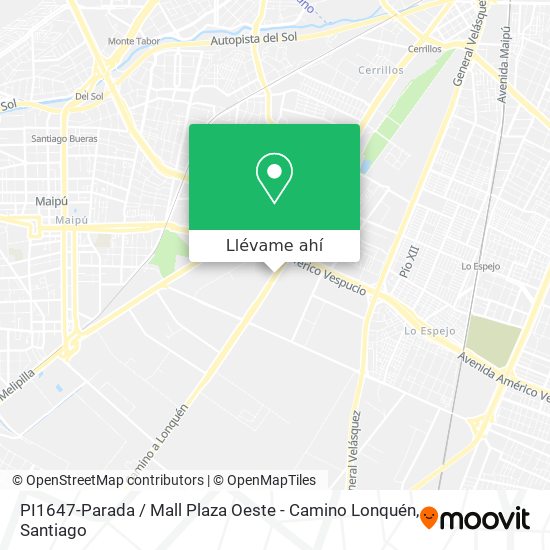 Mapa de PI1647-Parada / Mall Plaza Oeste - Camino Lonquén