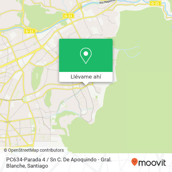 Mapa de PC634-Parada 4 / Sn C. De Apoquindo - Gral. Blanche