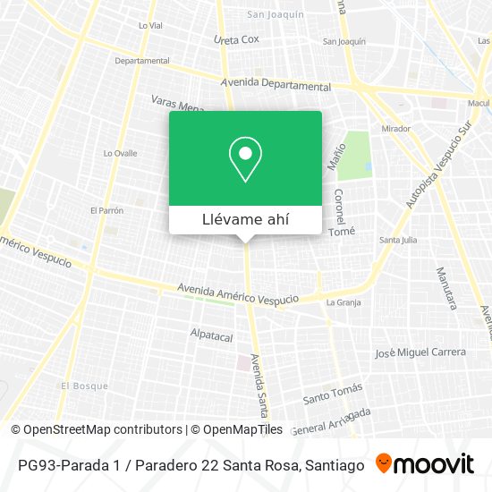 Mapa de PG93-Parada 1 / Paradero 22 Santa Rosa