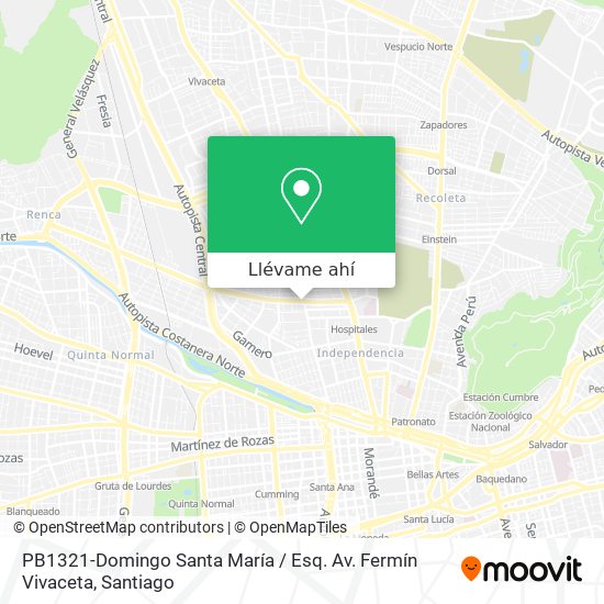 Mapa de PB1321-Domingo Santa María / Esq. Av. Fermín Vivaceta