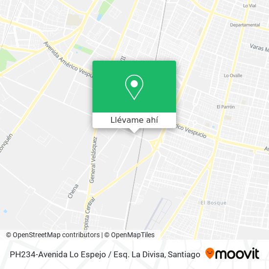 Mapa de PH234-Avenida Lo Espejo / Esq. La Divisa