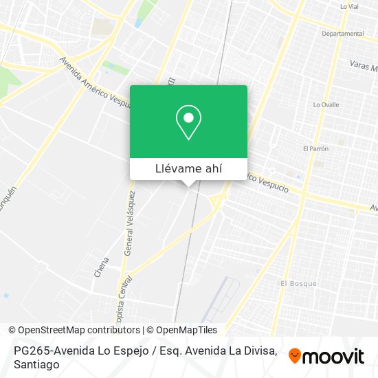 Mapa de PG265-Avenida Lo Espejo / Esq. Avenida La Divisa