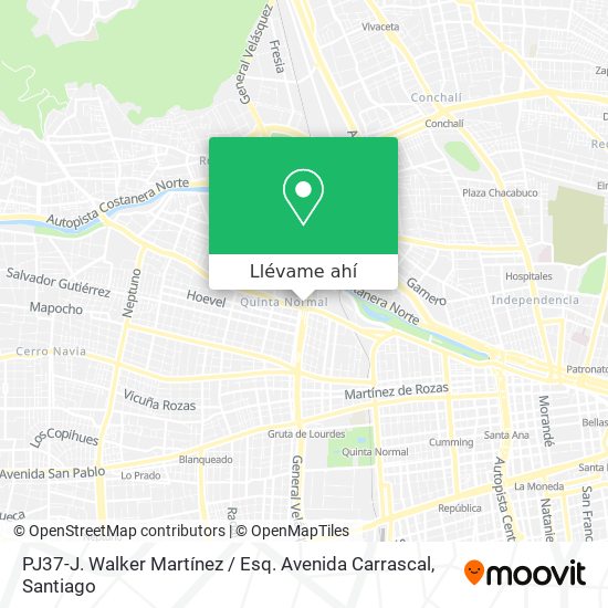 Mapa de PJ37-J. Walker Martínez / Esq. Avenida Carrascal