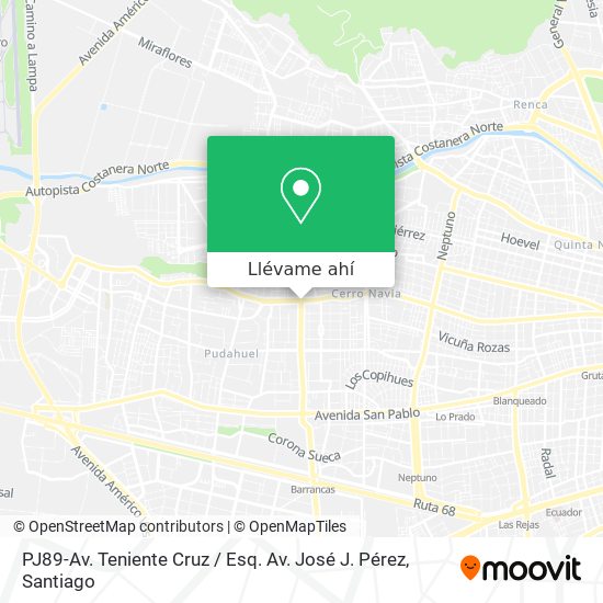 Mapa de PJ89-Av. Teniente Cruz / Esq. Av. José J. Pérez