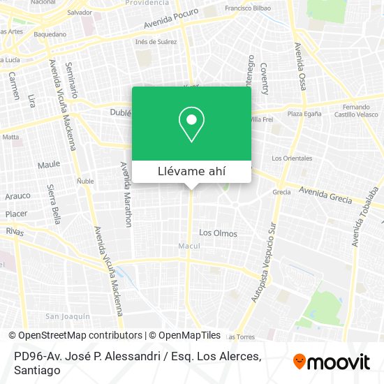 Mapa de PD96-Av. José P. Alessandri / Esq. Los Alerces