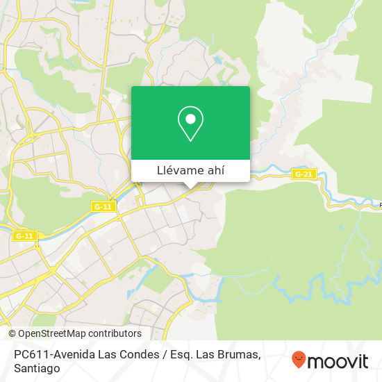 Mapa de PC611-Avenida Las Condes / Esq. Las Brumas