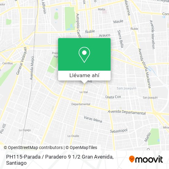 Mapa de PH115-Parada / Paradero 9 1 / 2 Gran Avenida