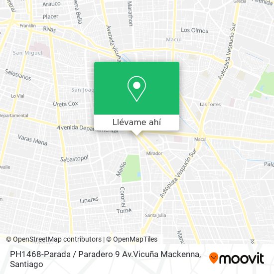 Mapa de PH1468-Parada / Paradero 9 Av.Vicuña Mackenna