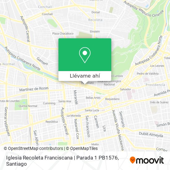 Mapa de Iglesia Recoleta Franciscana | Parada 1 PB1576