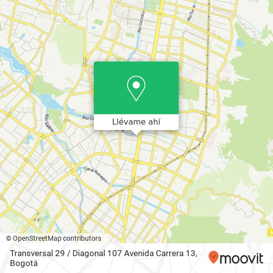 Mapa de Transversal 29 / Diagonal 107 Avenida Carrera 13