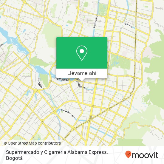 Mapa de Supermercado y Cigarreria Alabama Express