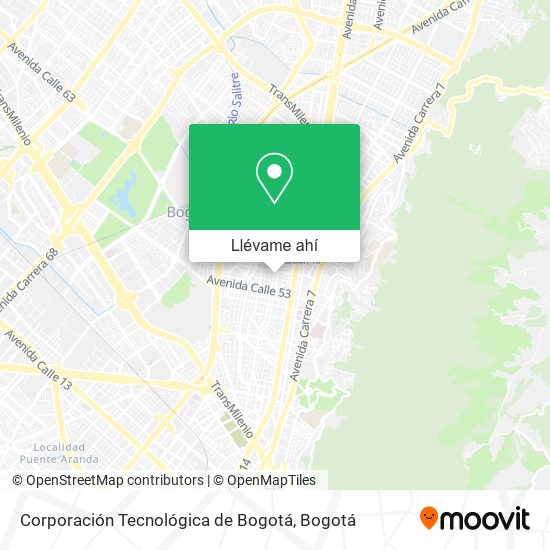 Mapa de Corporación Tecnológica de Bogotá