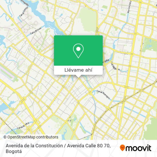 Mapa de Avenida de la Constitución / Avenida Calle 80 70