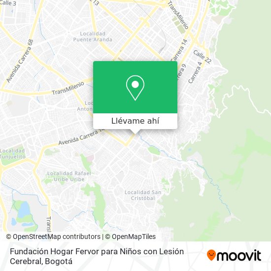 Mapa de Fundación Hogar Fervor para Niños con Lesión Cerebral