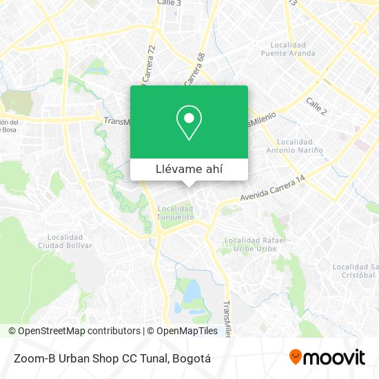 Mapa de Zoom-B Urban Shop CC Tunal