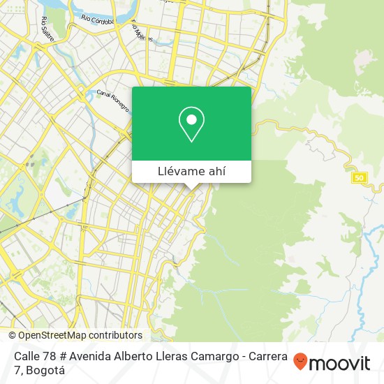Mapa de Calle 78 # Avenida Alberto Lleras Camargo - Carrera 7