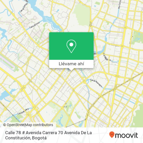 Mapa de Calle 78 # Avenida Carrera 70 Avenida De La Constitución