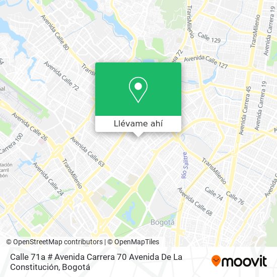 Mapa de Calle 71a # Avenida Carrera 70 Avenida De La Constitución