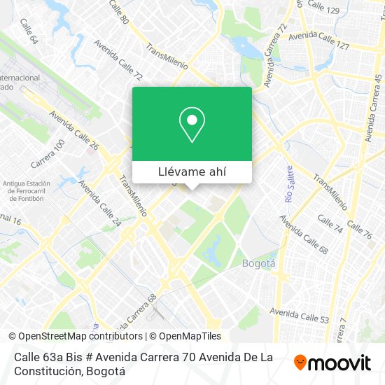 Mapa de Calle 63a Bis # Avenida Carrera 70 Avenida De La Constitución