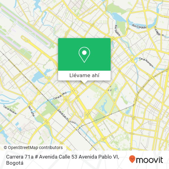Mapa de Carrera 71a # Avenida Calle 53 Avenida Pablo VI