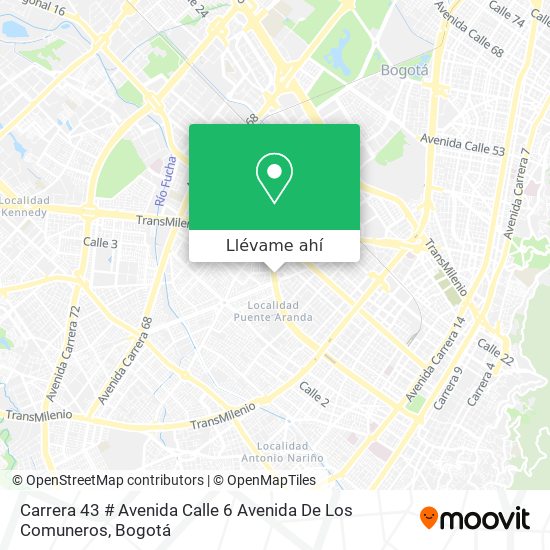 Mapa de Carrera 43 # Avenida Calle 6 Avenida De Los Comuneros