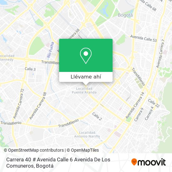 Mapa de Carrera 40 # Avenida Calle 6 Avenida De Los Comuneros