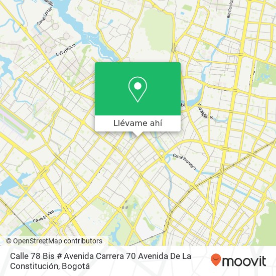 Mapa de Calle 78 Bis # Avenida Carrera 70 Avenida De La Constitución