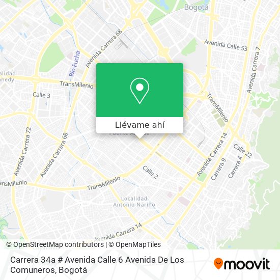 Mapa de Carrera 34a # Avenida Calle 6 Avenida De Los Comuneros