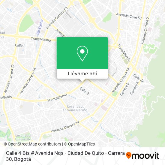 Mapa de Calle 4 Bis # Avenida Nqs - Ciudad De Quito - Carrera 30