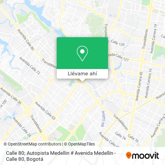 Mapa de Calle 80; Autopista Medellin # Avenida Medellín - Calle 80
