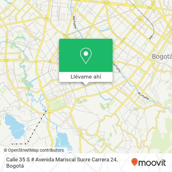 Mapa de Calle 35 S # Avenida Mariscal Sucre Carrera 24