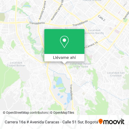 Mapa de Carrera 16a # Avenida Caracas - Calle 51 Sur