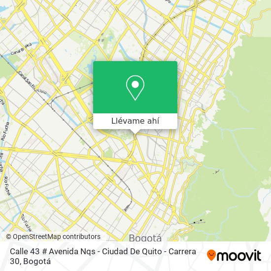 Mapa de Calle 43 # Avenida Nqs - Ciudad De Quito - Carrera 30