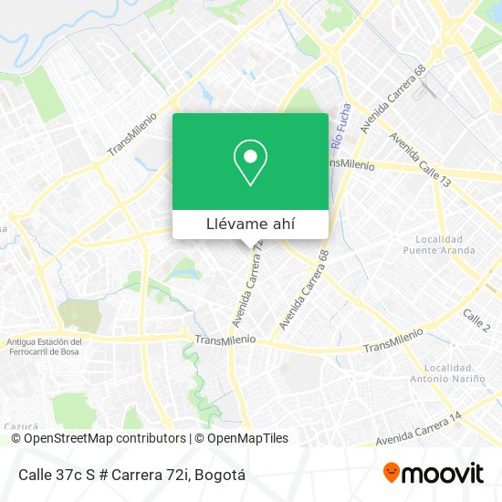 Mapa de Calle 37c S # Carrera 72i