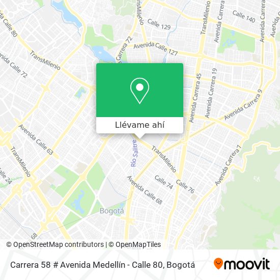 Mapa de Carrera 58 # Avenida Medellín - Calle 80