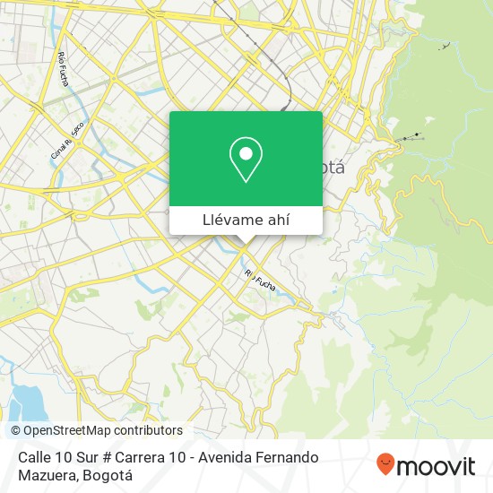 Mapa de Calle 10 Sur # Carrera 10 - Avenida Fernando Mazuera