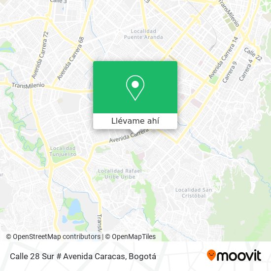Mapa de Calle 28 Sur # Avenida Caracas