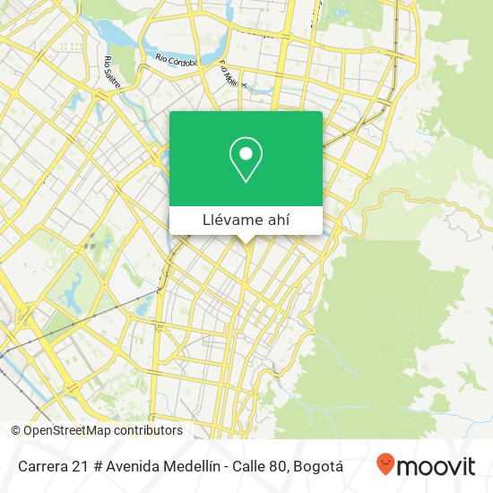 Mapa de Carrera 21 # Avenida Medellín - Calle 80