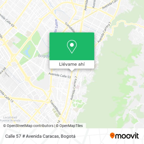 Mapa de Calle 57 # Avenida Caracas