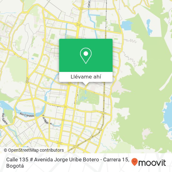 Mapa de Calle 135 # Avenida Jorge Uribe Botero - Carrera 15