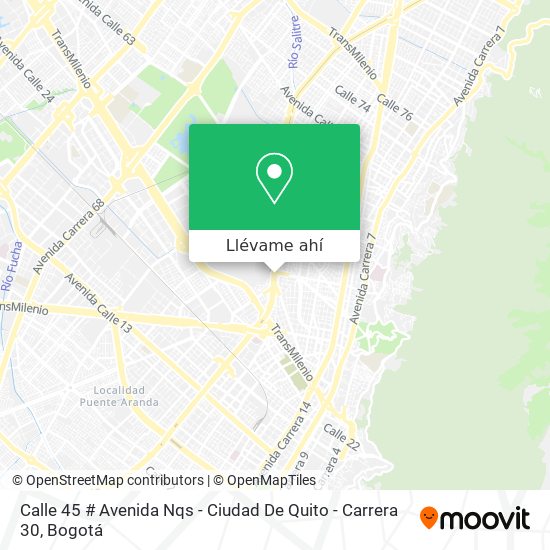 Mapa de Calle 45 # Avenida Nqs - Ciudad De Quito - Carrera 30