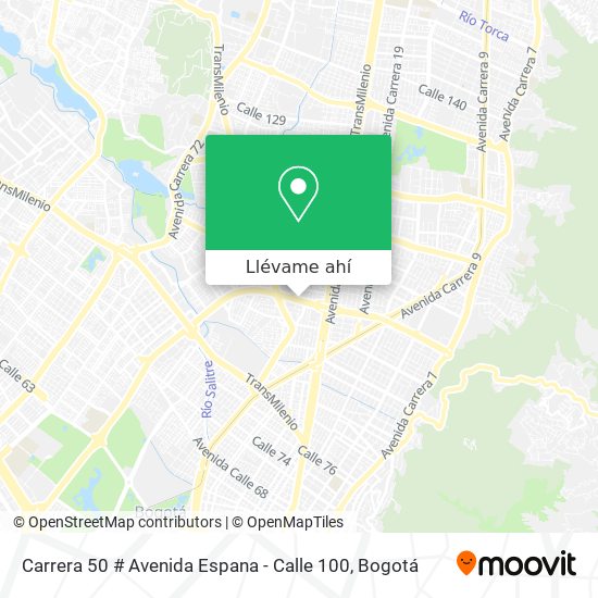 Mapa de Carrera 50 # Avenida Espana - Calle 100