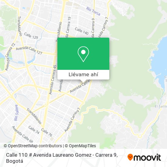 Mapa de Calle 110 # Avenida Laureano Gomez - Carrera 9